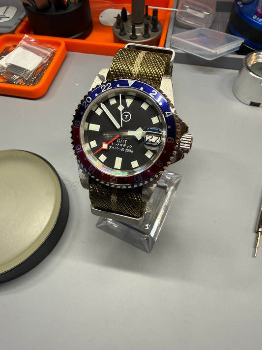 39.5mm Tudor Style NH34 GMT Watch.